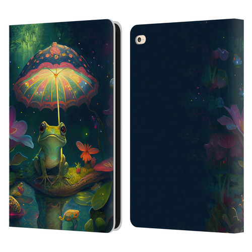 JK Stewart Art Frog With Umbrella Leather Book Wallet Case Cover For Apple iPad Air 2 (2014)