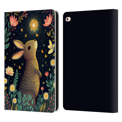 JK Stewart Art Rabbit Catching Falling Star Leather Book Wallet Case Cover For Apple iPad Air 2 (2014)