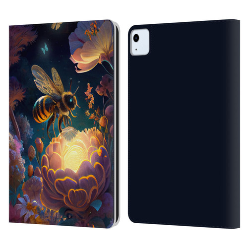 JK Stewart Art Bee Leather Book Wallet Case Cover For Apple iPad Air 11 2020/2022/2024