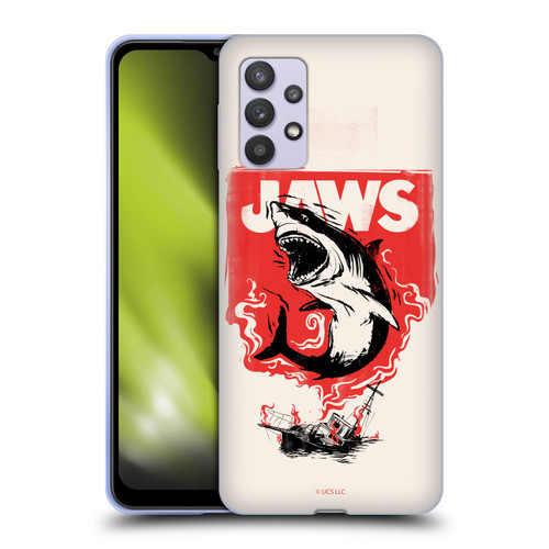 Jaws Art Fire Soft Gel Case for Samsung Galaxy A32 5G / M32 5G (2021)