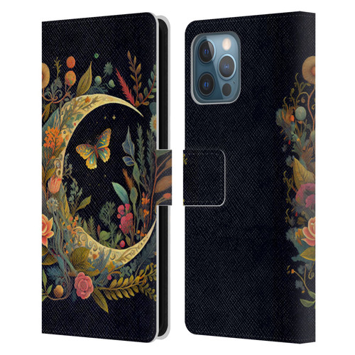 JK Stewart Art Crescent Moon Leather Book Wallet Case Cover For Apple iPhone 12 Pro Max