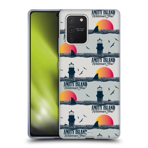 Jaws Art Pattern Amity Soft Gel Case for Samsung Galaxy S10 Lite