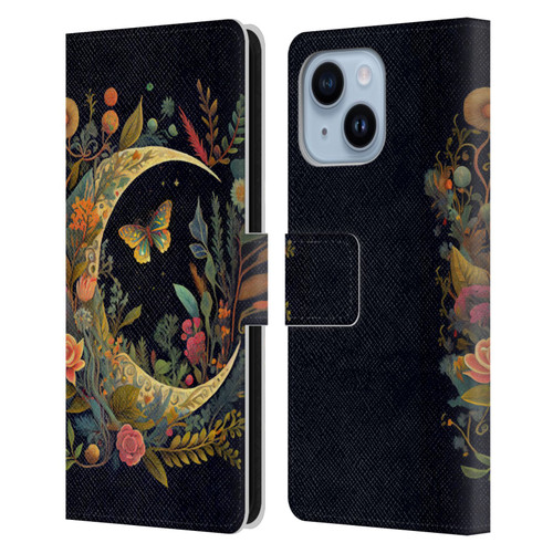 JK Stewart Art Crescent Moon Leather Book Wallet Case Cover For Apple iPhone 14 Plus