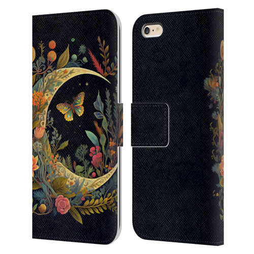 JK Stewart Art Crescent Moon Leather Book Wallet Case Cover For Apple iPhone 6 Plus / iPhone 6s Plus