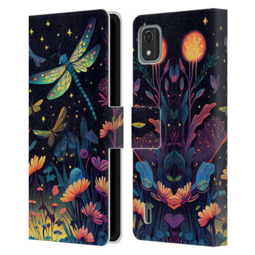 JK Stewart Art Dragonflies In Night Garden Leather Book Wallet Case Cover For Nokia C2 2nd Edition
