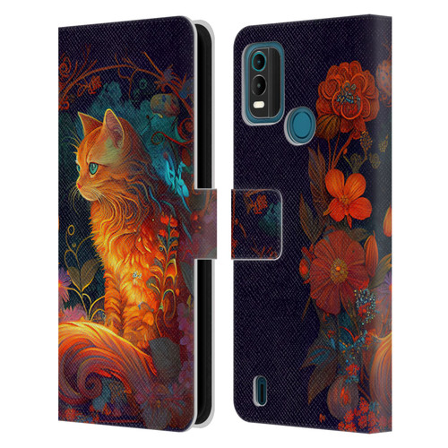 JK Stewart Art Cat Leather Book Wallet Case Cover For Nokia G11 Plus