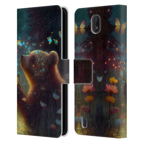 JK Stewart Art Bear Leather Book Wallet Case Cover For Nokia C01 Plus/C1 2nd Edition