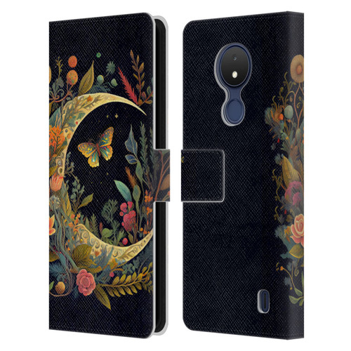 JK Stewart Art Crescent Moon Leather Book Wallet Case Cover For Nokia C21