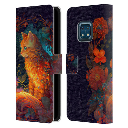 JK Stewart Art Cat Leather Book Wallet Case Cover For Nokia XR20