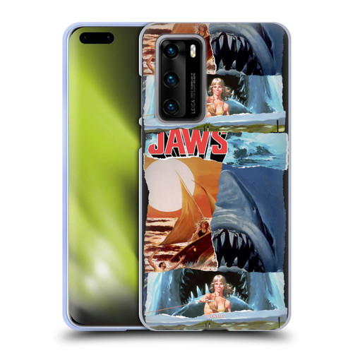 Jaws Graphics Collage Art Soft Gel Case for Huawei P40 5G