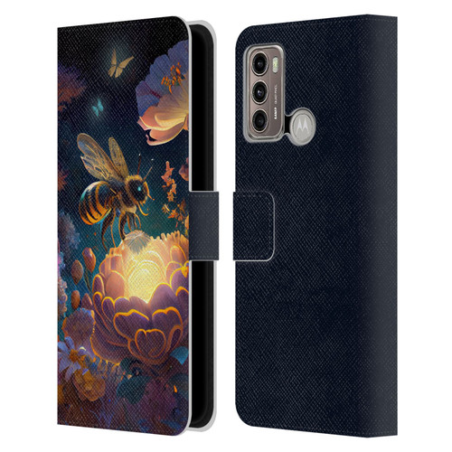 JK Stewart Art Bee Leather Book Wallet Case Cover For Motorola Moto G60 / Moto G40 Fusion