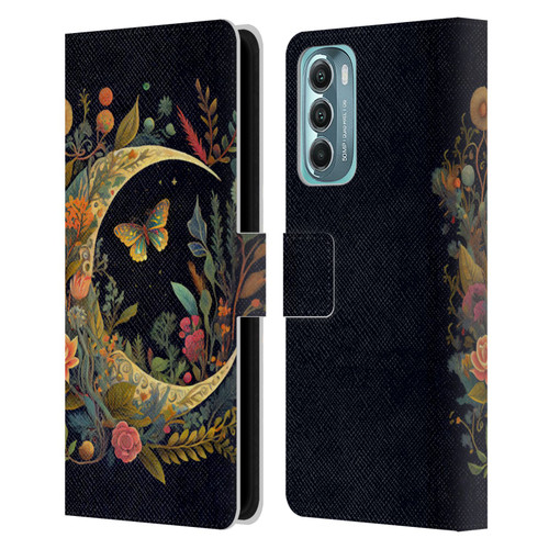 JK Stewart Art Crescent Moon Leather Book Wallet Case Cover For Motorola Moto G Stylus 5G (2022)