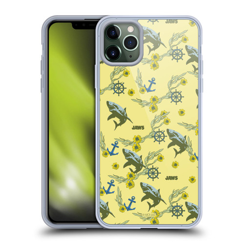 Jaws Graphics Pattern Yellow Soft Gel Case for Apple iPhone 11 Pro Max