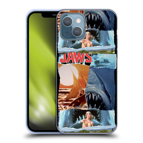 Jaws Graphics Collage Art Soft Gel Case for Apple iPhone 13