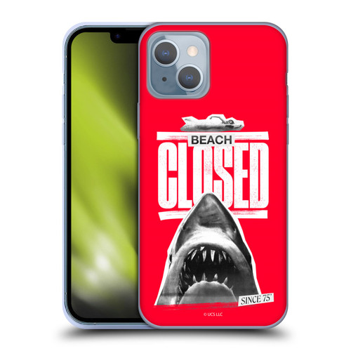 Jaws Graphics Beach Closed Soft Gel Case for Apple iPhone 14