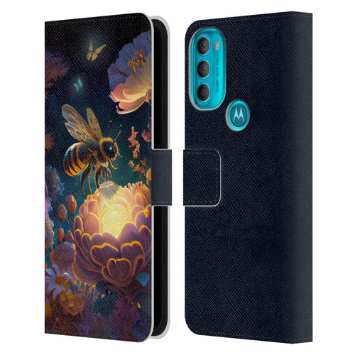 JK Stewart Art Bee Leather Book Wallet Case Cover For Motorola Moto G71 5G