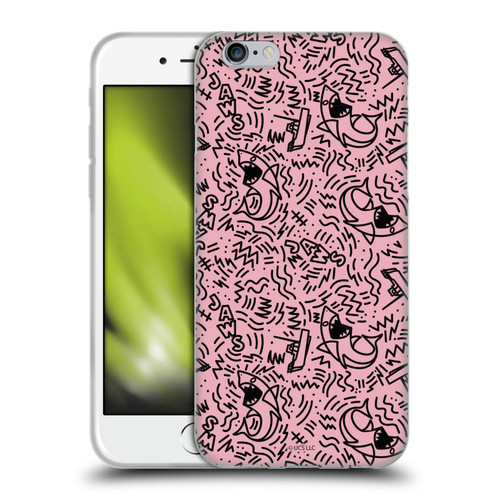 Jaws Graphics Doodle Pink Soft Gel Case for Apple iPhone 6 / iPhone 6s