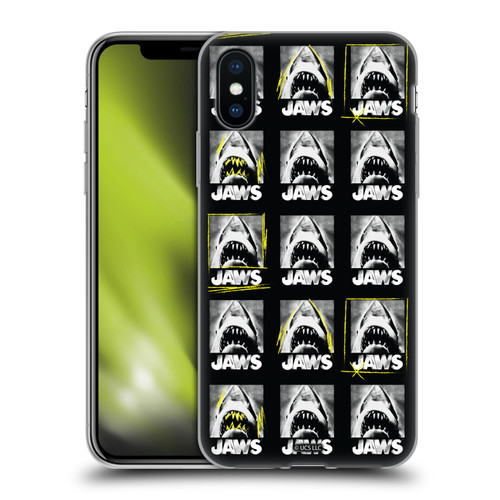 Jaws Graphics Pattern Black Soft Gel Case for Apple iPhone X / iPhone XS