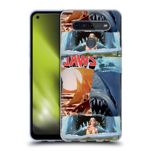 Jaws Graphics Collage Art Soft Gel Case for LG K51S