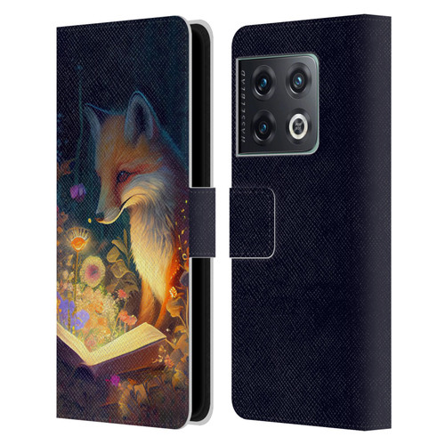 JK Stewart Art Fox Reading Leather Book Wallet Case Cover For OnePlus 10 Pro