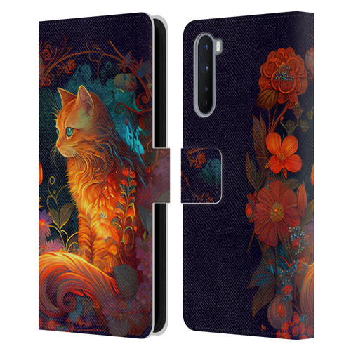 JK Stewart Art Cat Leather Book Wallet Case Cover For OnePlus Nord 5G