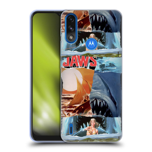 Jaws Graphics Collage Art Soft Gel Case for Motorola Moto E7 Power / Moto E7i Power