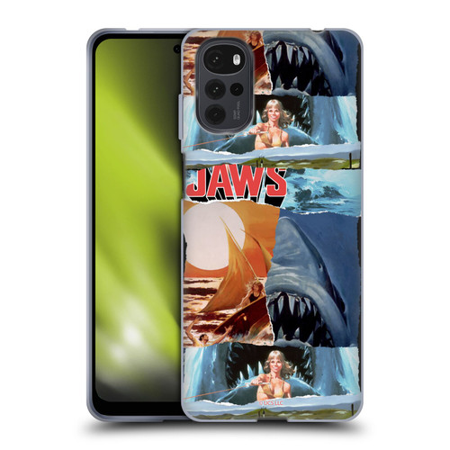 Jaws Graphics Collage Art Soft Gel Case for Motorola Moto G22