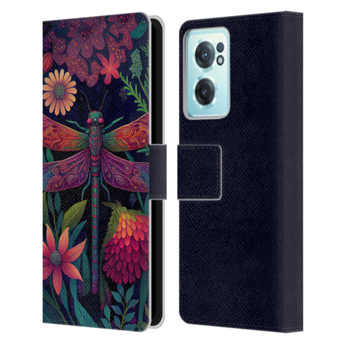 JK Stewart Art Dragonfly Purple Leather Book Wallet Case Cover For OnePlus Nord CE 2 5G