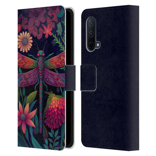 JK Stewart Art Dragonfly Purple Leather Book Wallet Case Cover For OnePlus Nord CE 5G