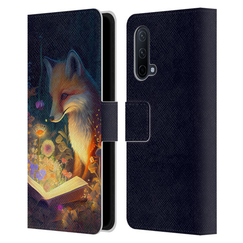 JK Stewart Art Fox Reading Leather Book Wallet Case Cover For OnePlus Nord CE 5G