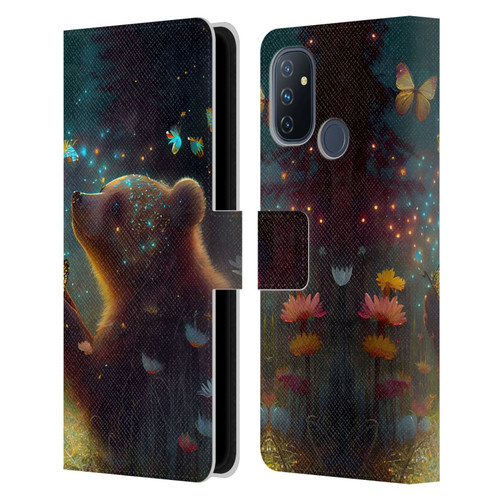 JK Stewart Art Bear Leather Book Wallet Case Cover For OnePlus Nord N100