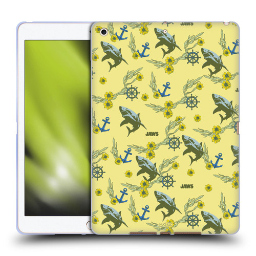 Jaws Graphics Pattern Yellow Soft Gel Case for Apple iPad 10.2 2019/2020/2021