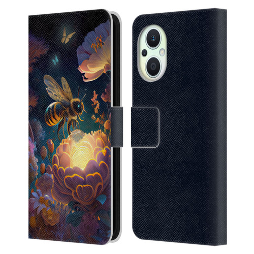 JK Stewart Art Bee Leather Book Wallet Case Cover For OPPO Reno8 Lite