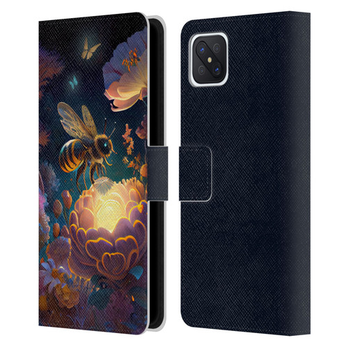 JK Stewart Art Bee Leather Book Wallet Case Cover For OPPO Reno4 Z 5G