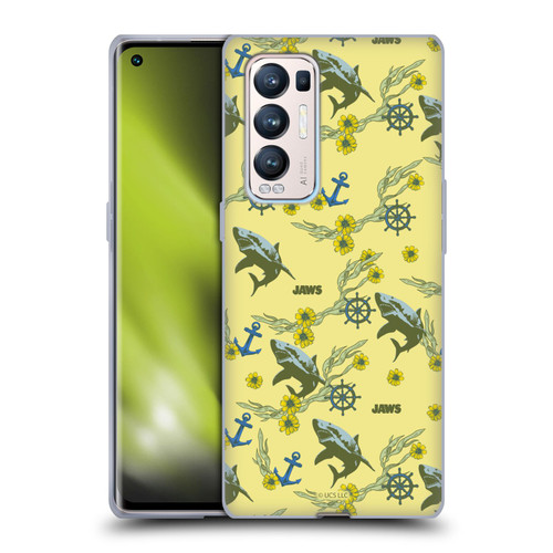 Jaws Graphics Pattern Yellow Soft Gel Case for OPPO Find X3 Neo / Reno5 Pro+ 5G