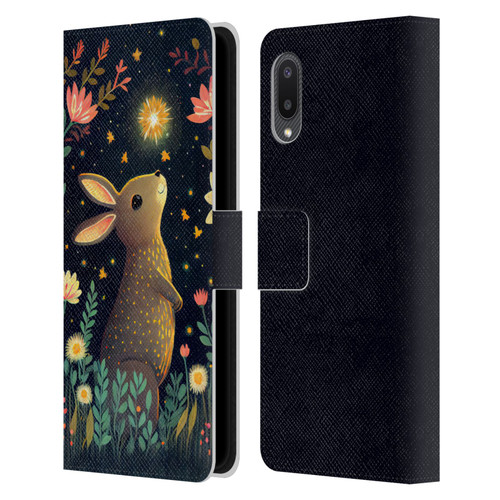 JK Stewart Art Rabbit Catching Falling Star Leather Book Wallet Case Cover For Samsung Galaxy A02/M02 (2021)