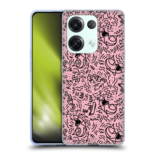 Jaws Graphics Doodle Pink Soft Gel Case for OPPO Reno8 Pro