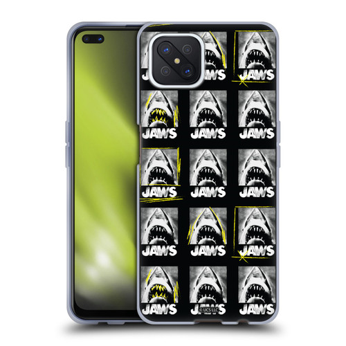 Jaws Graphics Pattern Black Soft Gel Case for OPPO Reno4 Z 5G