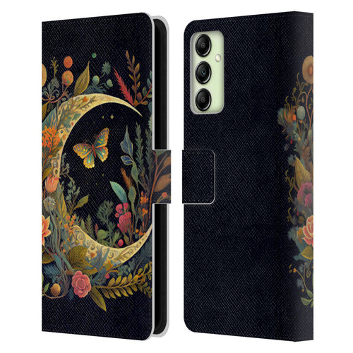 JK Stewart Art Crescent Moon Leather Book Wallet Case Cover For Samsung Galaxy A14 5G