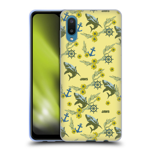 Jaws Graphics Pattern Yellow Soft Gel Case for Samsung Galaxy A02/M02 (2021)