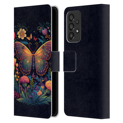 JK Stewart Art Butterfly In Night Garden Leather Book Wallet Case Cover For Samsung Galaxy A33 5G (2022)