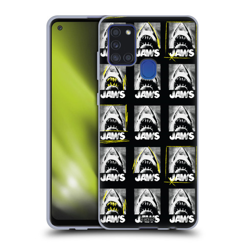 Jaws Graphics Pattern Black Soft Gel Case for Samsung Galaxy A21s (2020)