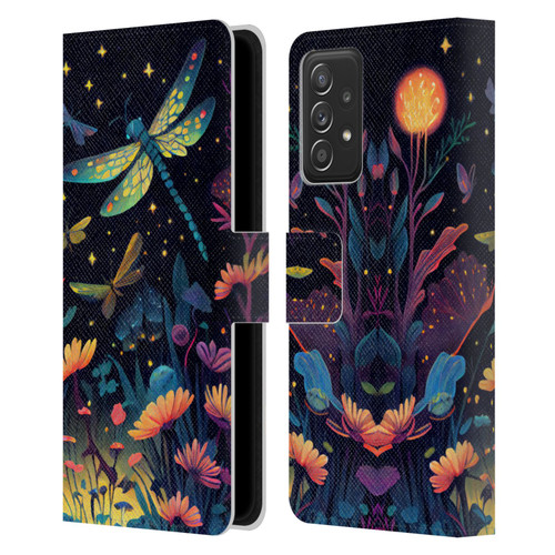 JK Stewart Art Dragonflies In Night Garden Leather Book Wallet Case Cover For Samsung Galaxy A53 5G (2022)