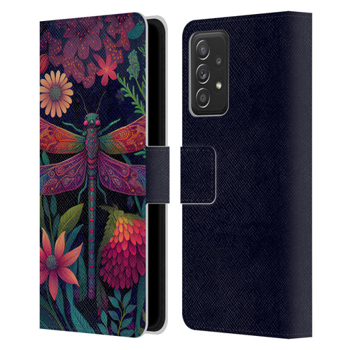 JK Stewart Art Dragonfly Purple Leather Book Wallet Case Cover For Samsung Galaxy A53 5G (2022)