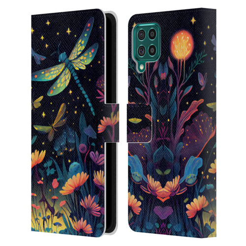 JK Stewart Art Dragonflies In Night Garden Leather Book Wallet Case Cover For Samsung Galaxy F62 (2021)