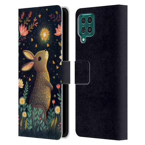 JK Stewart Art Rabbit Catching Falling Star Leather Book Wallet Case Cover For Samsung Galaxy F62 (2021)