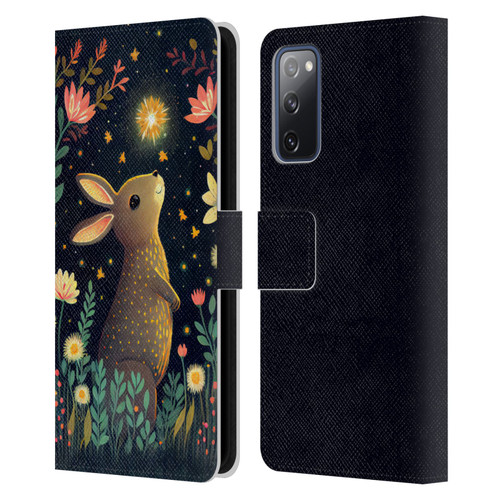 JK Stewart Art Rabbit Catching Falling Star Leather Book Wallet Case Cover For Samsung Galaxy S20 FE / 5G