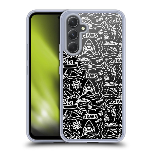 Jaws Graphics Doodle Pattern Soft Gel Case for Samsung Galaxy A54 5G