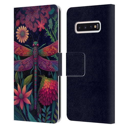 JK Stewart Art Dragonfly Purple Leather Book Wallet Case Cover For Samsung Galaxy S10