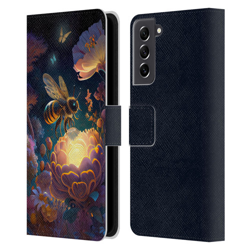 JK Stewart Art Bee Leather Book Wallet Case Cover For Samsung Galaxy S21 FE 5G
